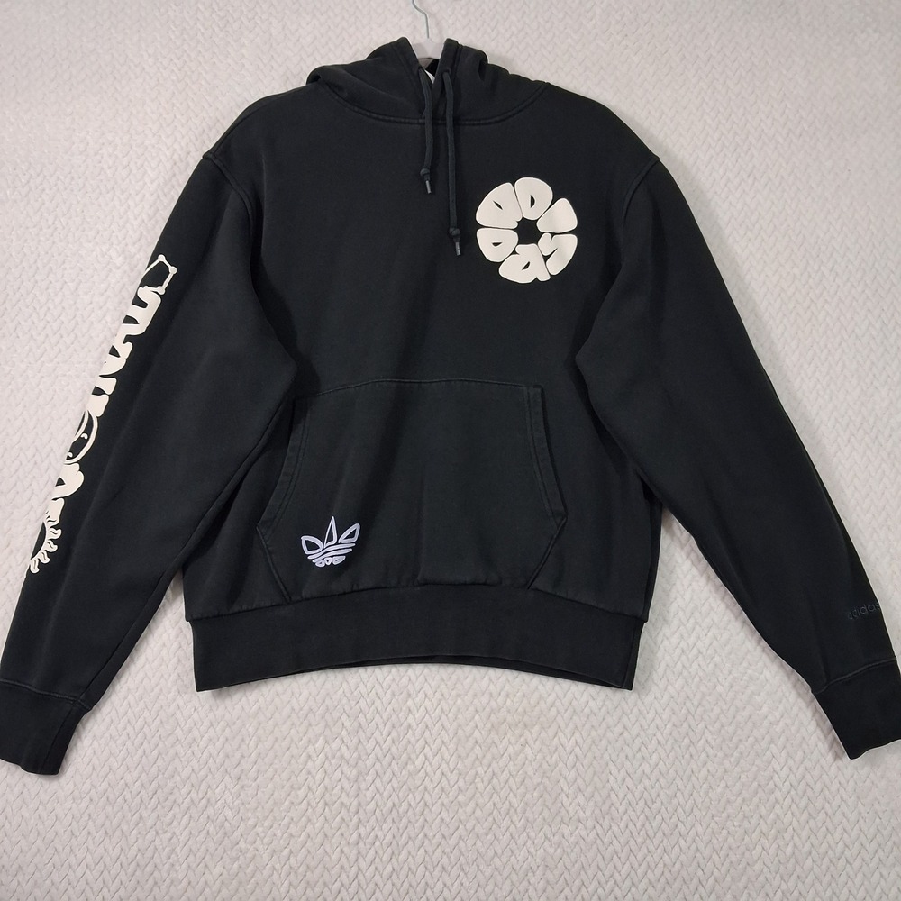 Adidas Circle Adidas Hoodie Mens S Faded Black Graphic Pullover
